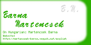 barna martencsek business card